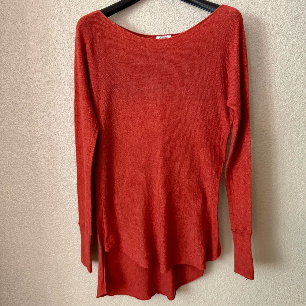 Susina Burnt Sienna Wide Scoop Neck Sweater